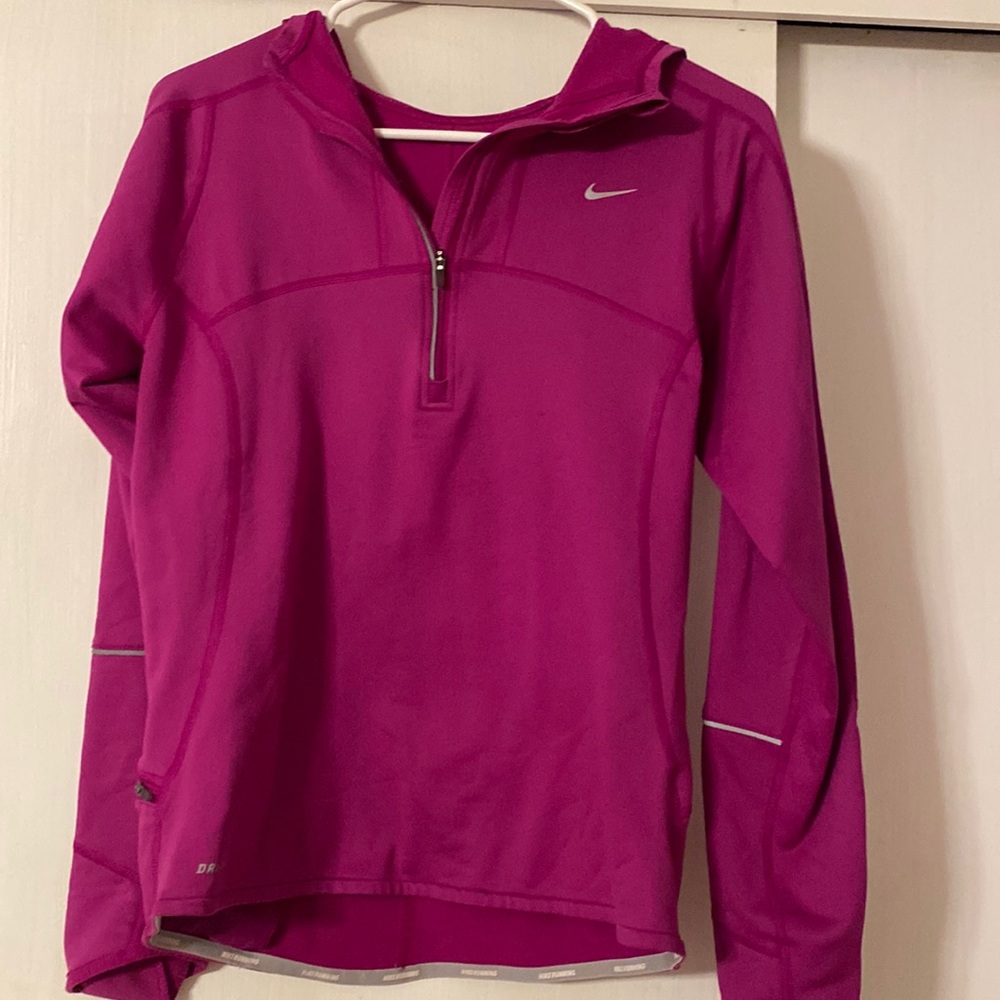 Nike therma-fit half zip with hood